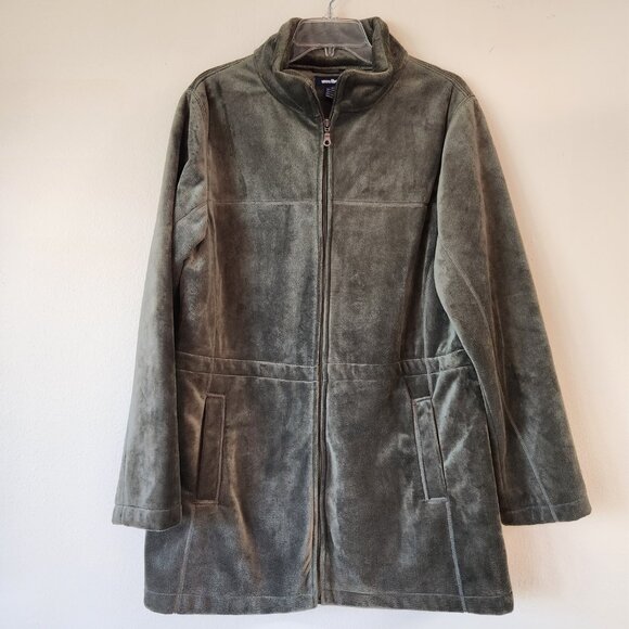 Westbound Soft Smokey Green Zip Front LS Winter Coat Medium - Picture 13 of 16